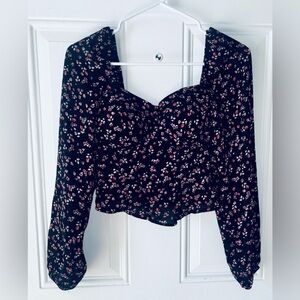 No Boundaries Black Floral Blouse